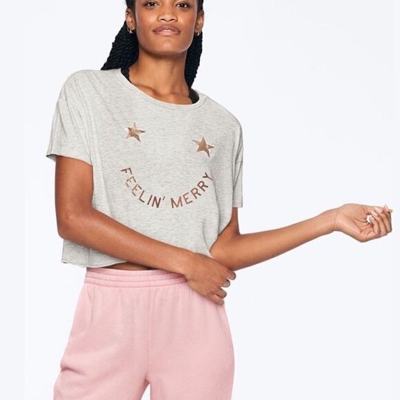 Victoria’s Secret PINK Feeling Merry Holiday Crop Top Women’s Medium - Picture 1 of 4